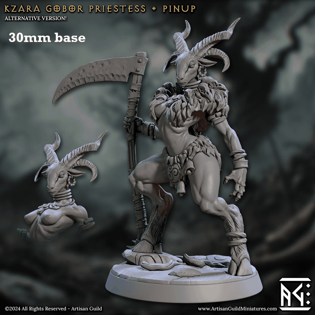 Kzara, Gobor Priestess (Female Capra Cleric) - With Wrap