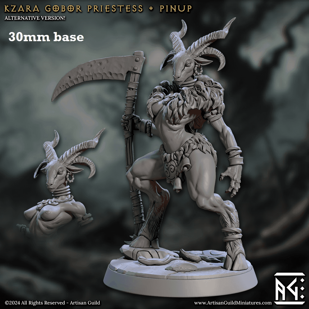 Kzara, Gobor Priestess (Female Capra Cleric) - With Wrap