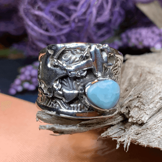 Poseidon Anchor Ring - 7 / Larimar