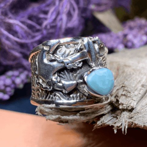 Poseidon Anchor Ring - 7 / Larimar