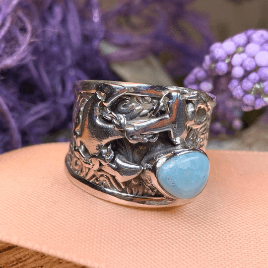 Poseidon Anchor Ring - 7 / Larimar