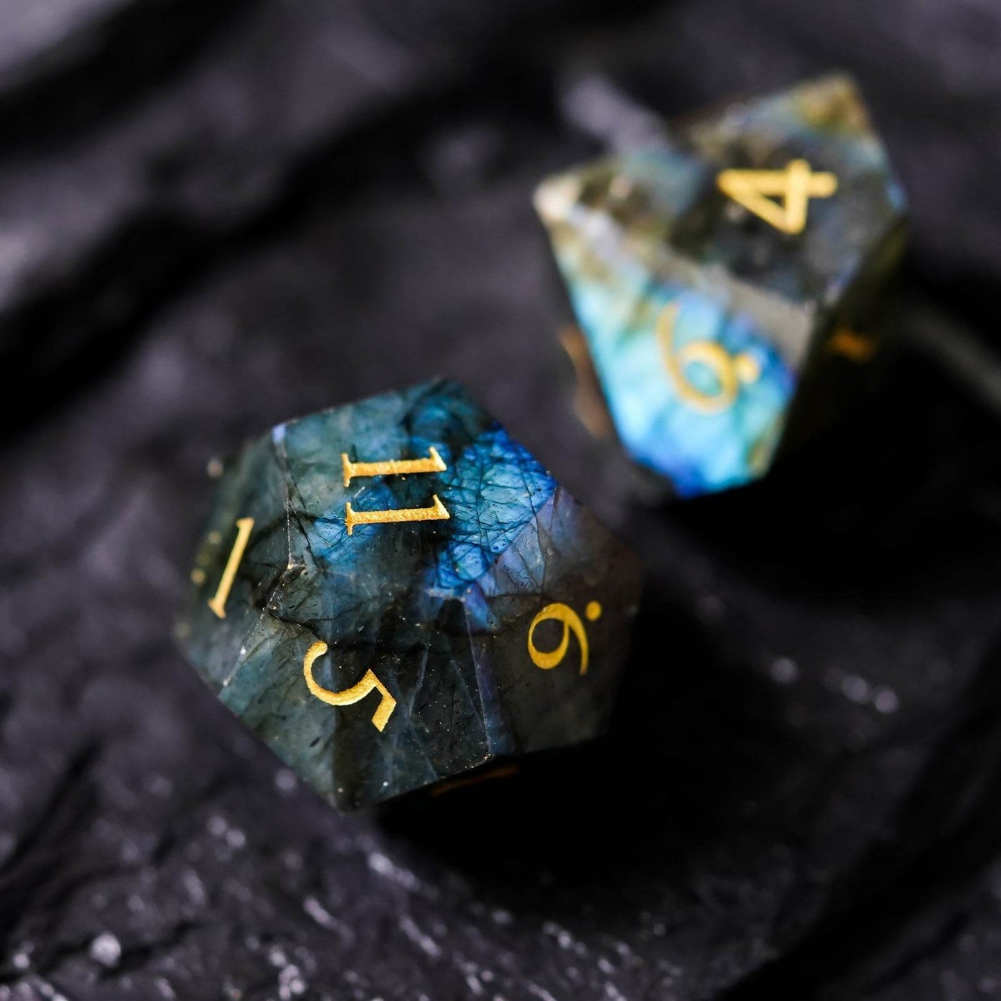 Labradorite Gemstone Dice Set - 
