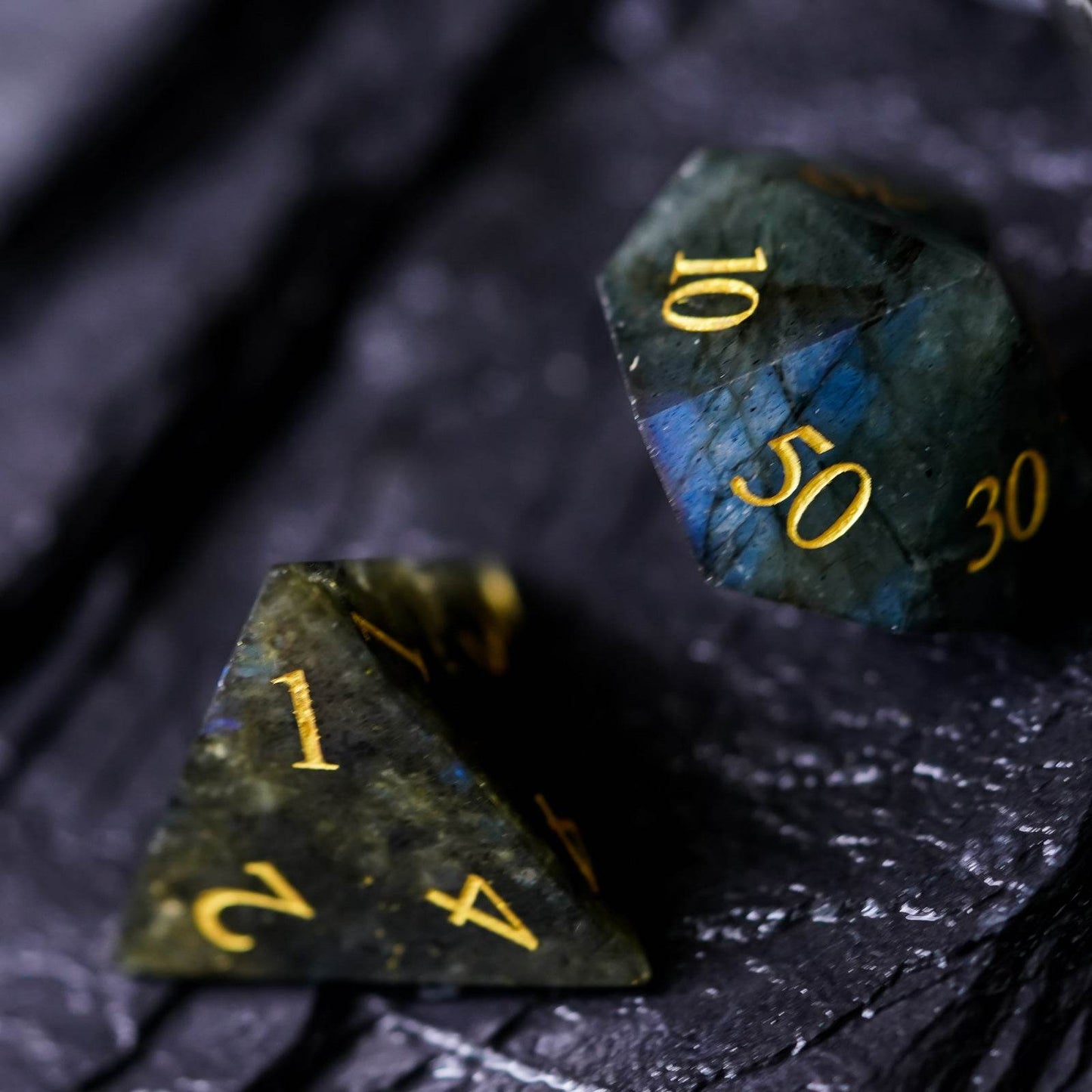 Labradorite Gemstone Dice Set - 