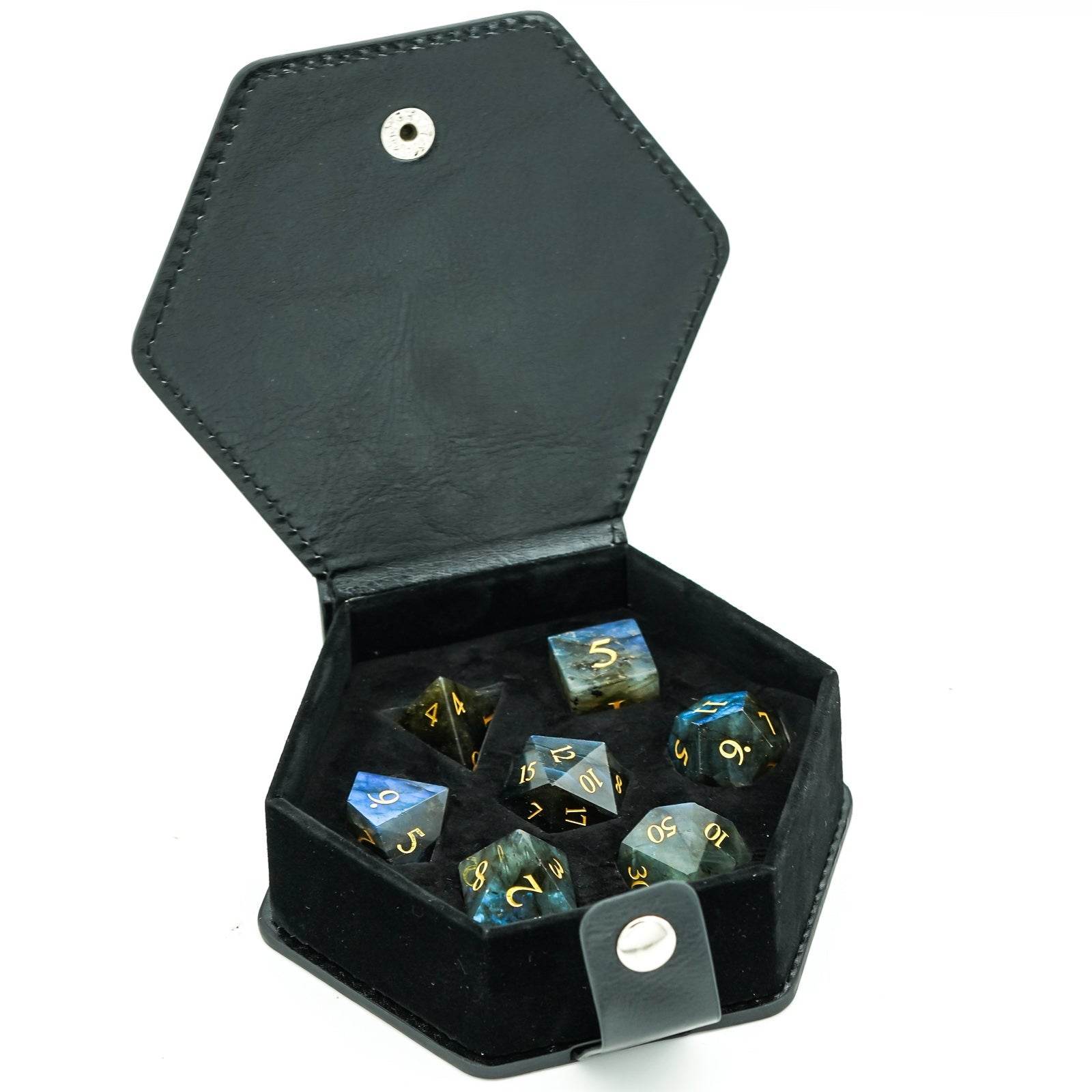 Labradorite Gemstone Dice Set - 
