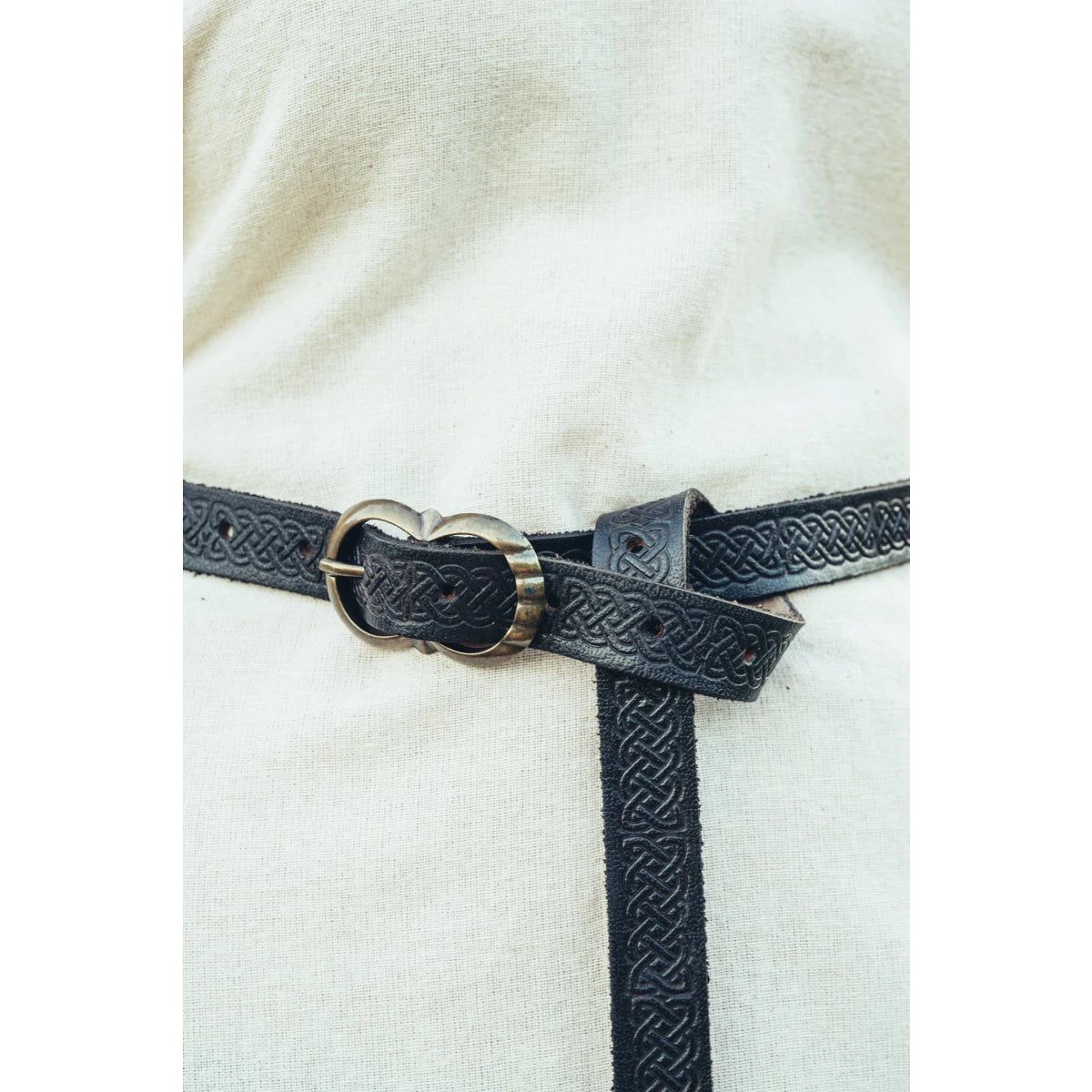 Ladies' Patterned Leather Viking Belt | Celtic Knotwork Design