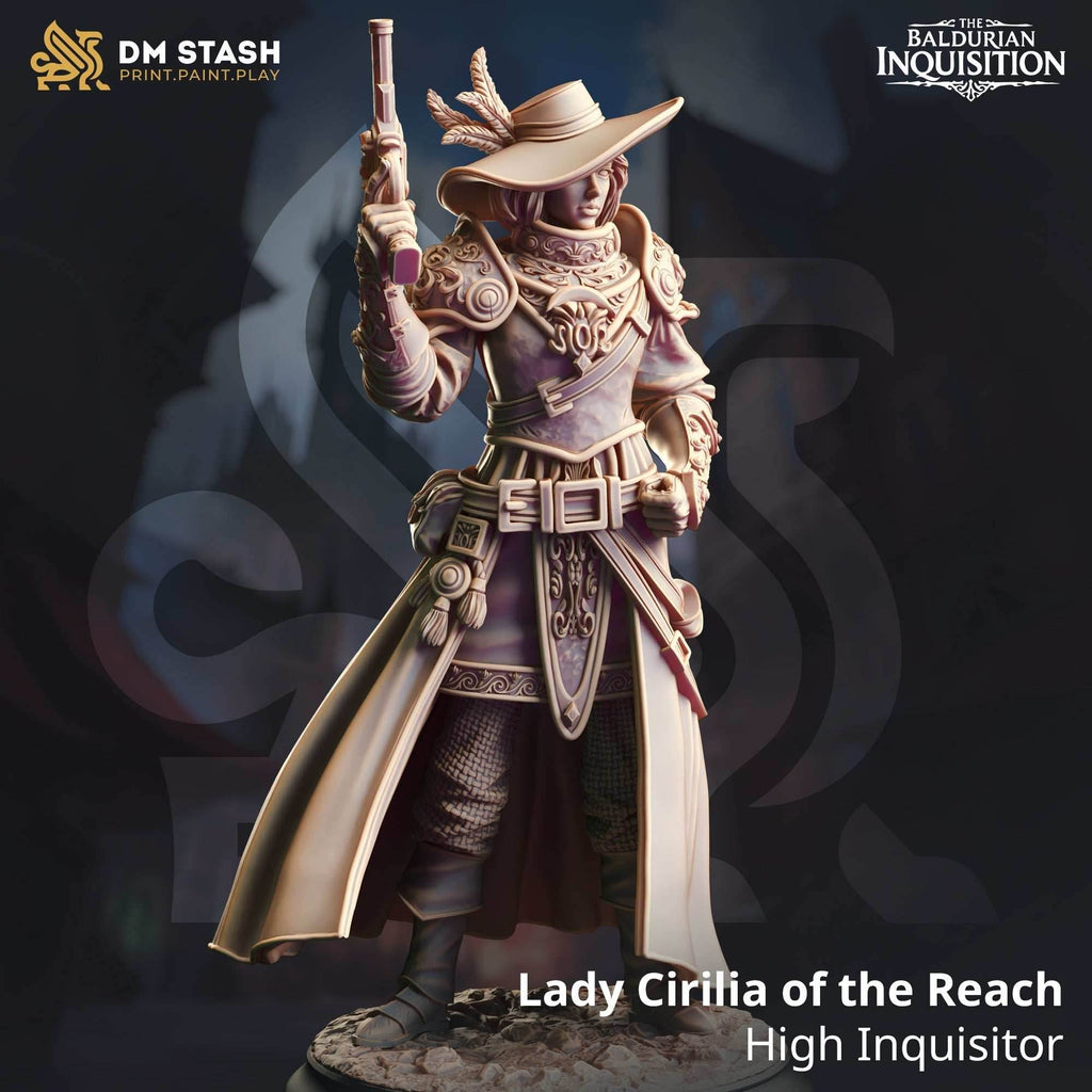 Lady Cirilia of the Reach, High Inquisitor (Female Human Gunslinger) - 32mm Scale