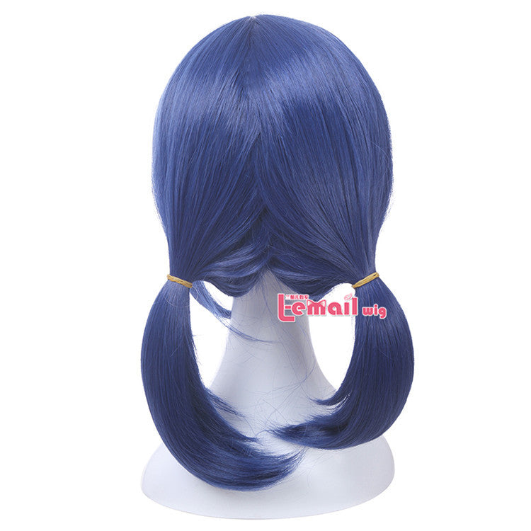 Ladybug Cosplay Wigs Dark Blue Double Ponytails Straight Cosplay Wig Halloween Heat Resistant Synthetic Hair