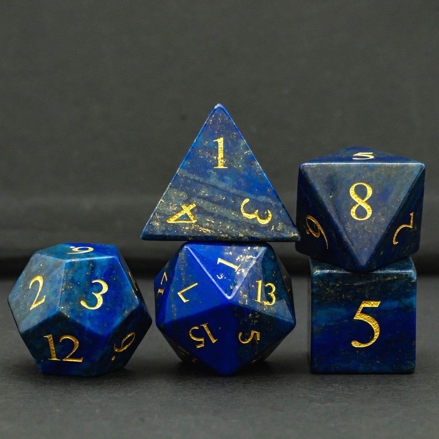 Lapis Lazuli Gemstone Dice Set - 