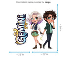 Gemini Sticker and Magnet - the Celestial Twins Horoskins™ – Zodiac Air Sign | Waterproof & UV-Proof - Sticker / Large