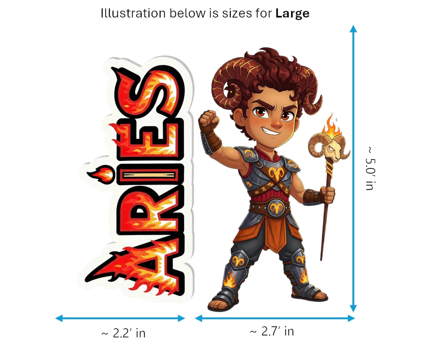 Aries Sticker and Magnet - the Daring Ram Horoskins™ – Zodiac Fire Sign | Waterproof & UV-Proof - Sticker / Large