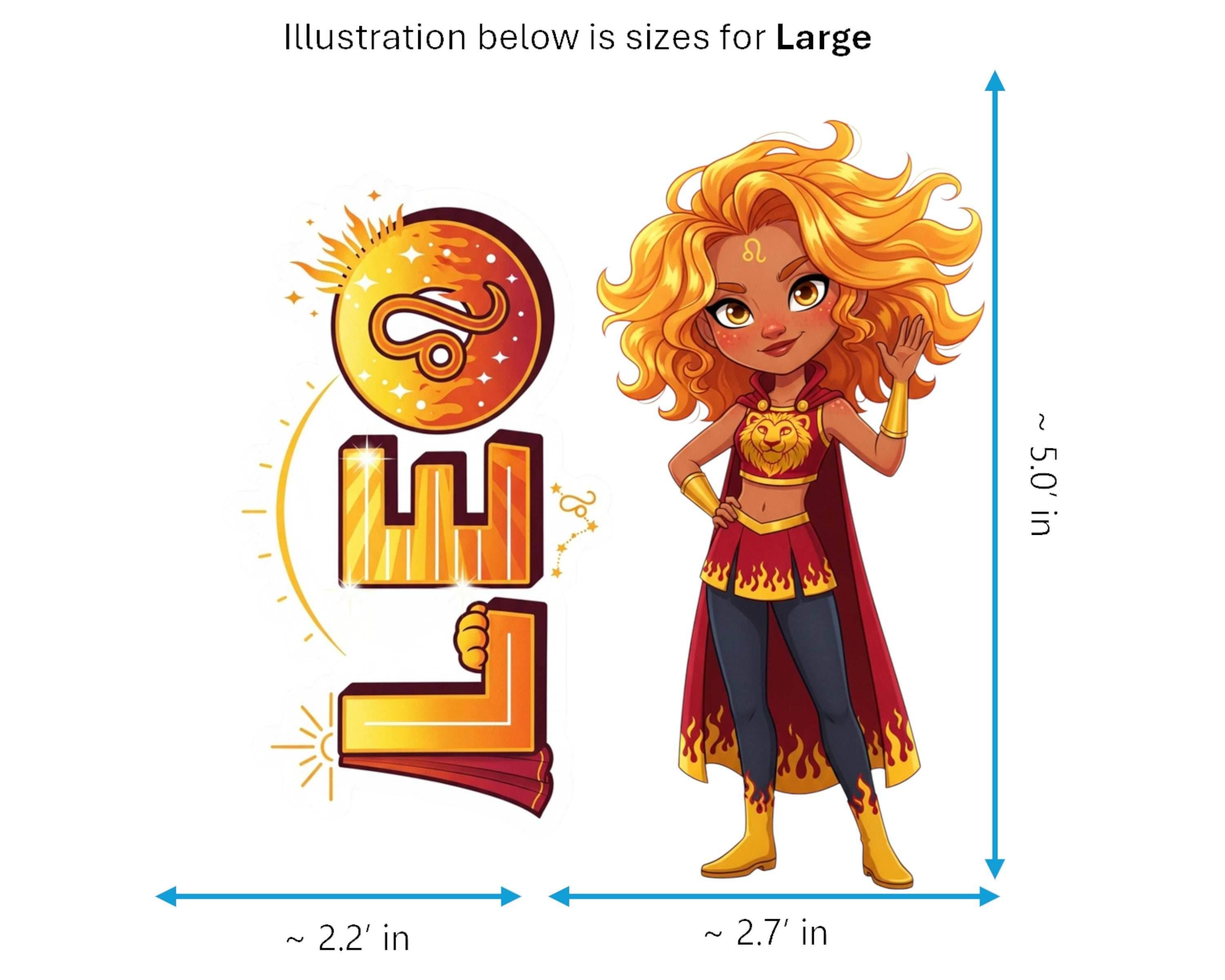 Leo Sticker and Magnet - the Solar Queen Horoskins™ – Zodiac Fire Sign | Waterproof & UV-Proof - Sticker / Large
