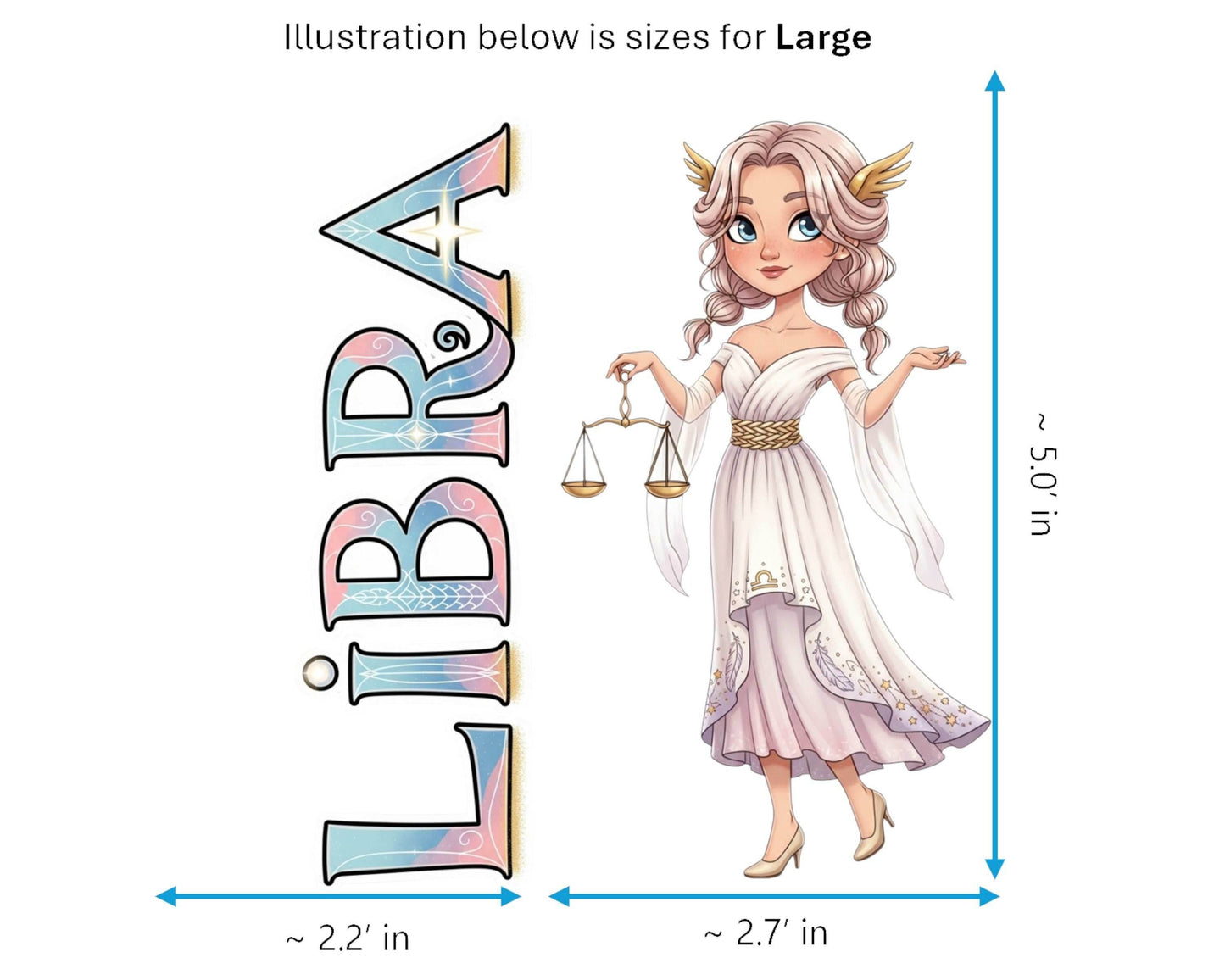 Libra Sticker and Magnet - Scales of Justice Horoskins™ – Zodiac Air Sign | Waterproof & UV-Proof - Sticker / Large