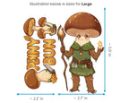 Penny Bun Sticker and Magnet - Woodland Wanderer Fungikins™ – Edible Mushroom Art | Waterproof & UV-Proof - Sticker / Large