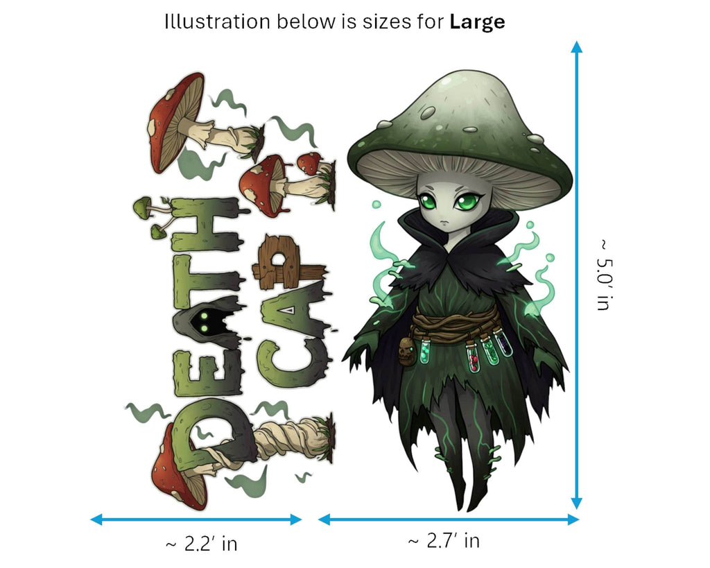 Death Cap Sticker and Magnet - Deadly Deceiver Fungikins™ – Poisonous Mushroom Art | Waterproof & UV-Proof - Sticker / Large