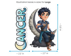 Cancer Sticker and Magnet - the Moon Child Horoskins™ – Zodiac Water Sign | Waterproof & UV-Proof - Sticker / Large