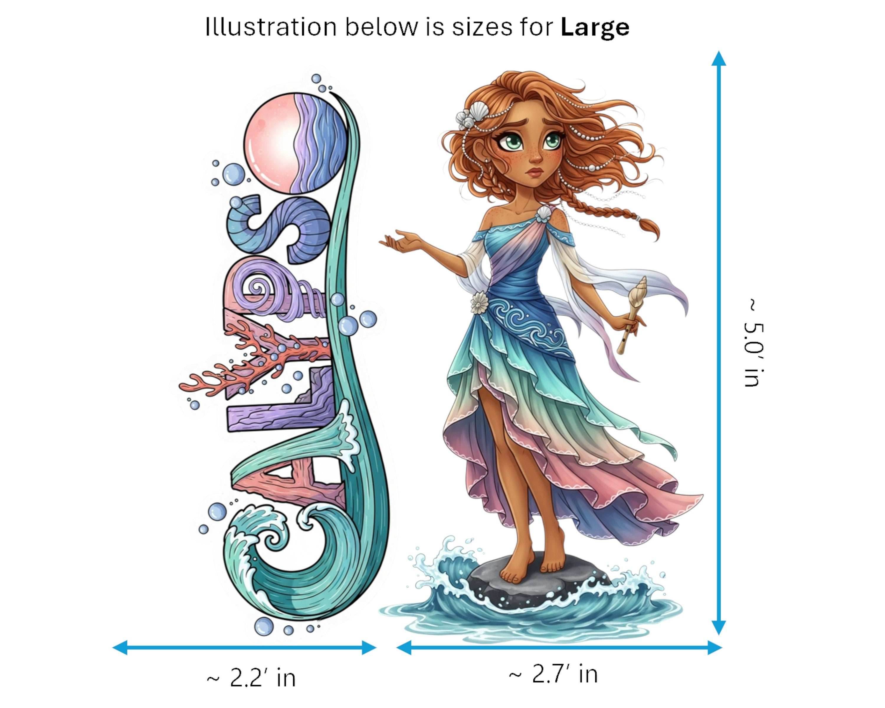 Calypso Sticker and Magnet - The Sea Enchantress Mythkins™ – Sea Nymph | Waterproof & UV-Proof - Sticker / Large