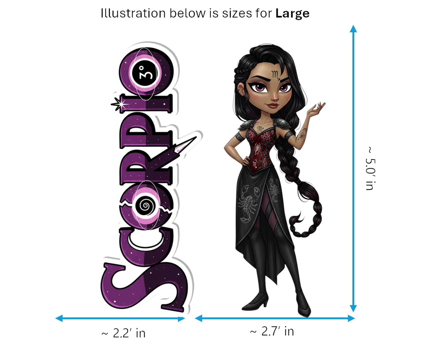 Scorpio Sticker and Magnet - Enigmatic Scorpion Horoskins™ – Zodiac Water Sign | Waterproof & UV-Proof - Sticker / Large