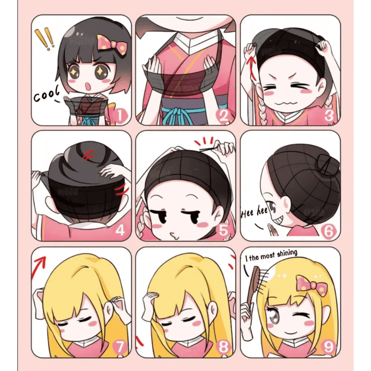 Lavender Herta Cosplay Wig – Long Straight Gradient Purple Hair - Wig and free wig cap / One Size