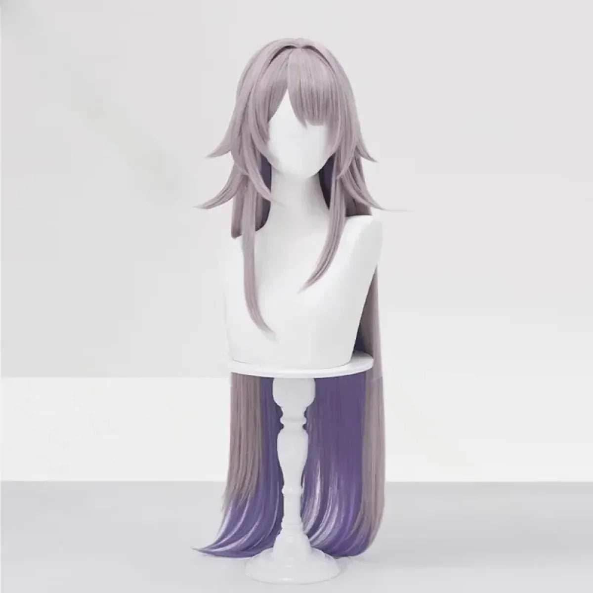 Lavender Herta Cosplay Wig – Long Straight Gradient Purple Hair - Wig and free wig cap / One Size