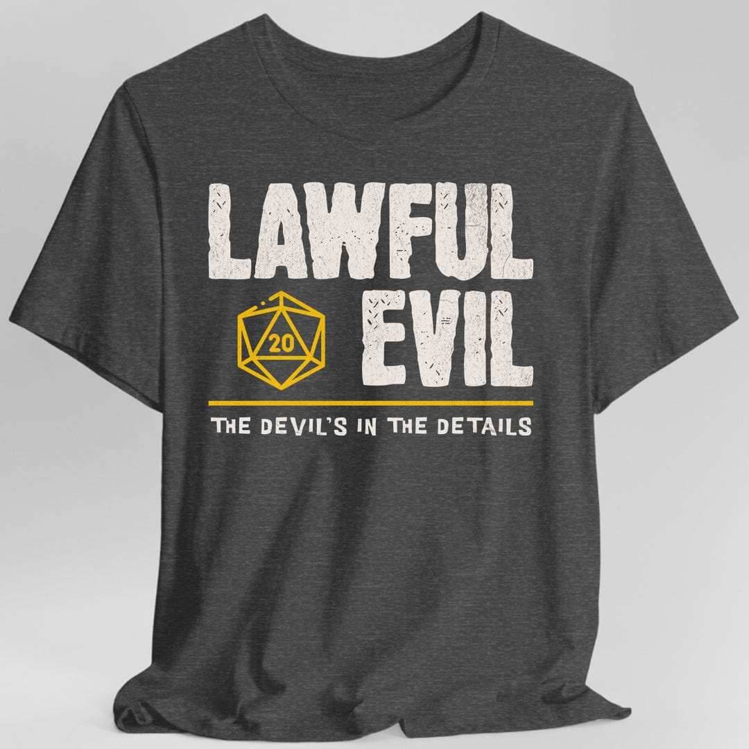 Lawful Evil Shirt - DnD Alignment T-shirt - Dark Heather / S