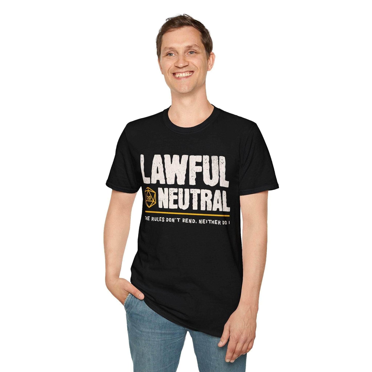 Lawful Neutral Shirt - DnD Alignment T-shirt - Black / S