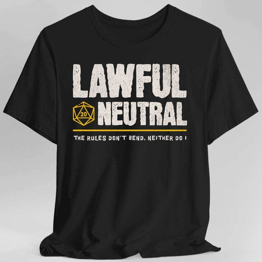 Lawful Neutral Shirt - DnD Alignment T-shirt - Black / S