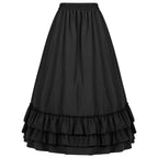 Layered Steampunk Skirt – Victorian Ruffles Cosplay Gothic - Brown / L