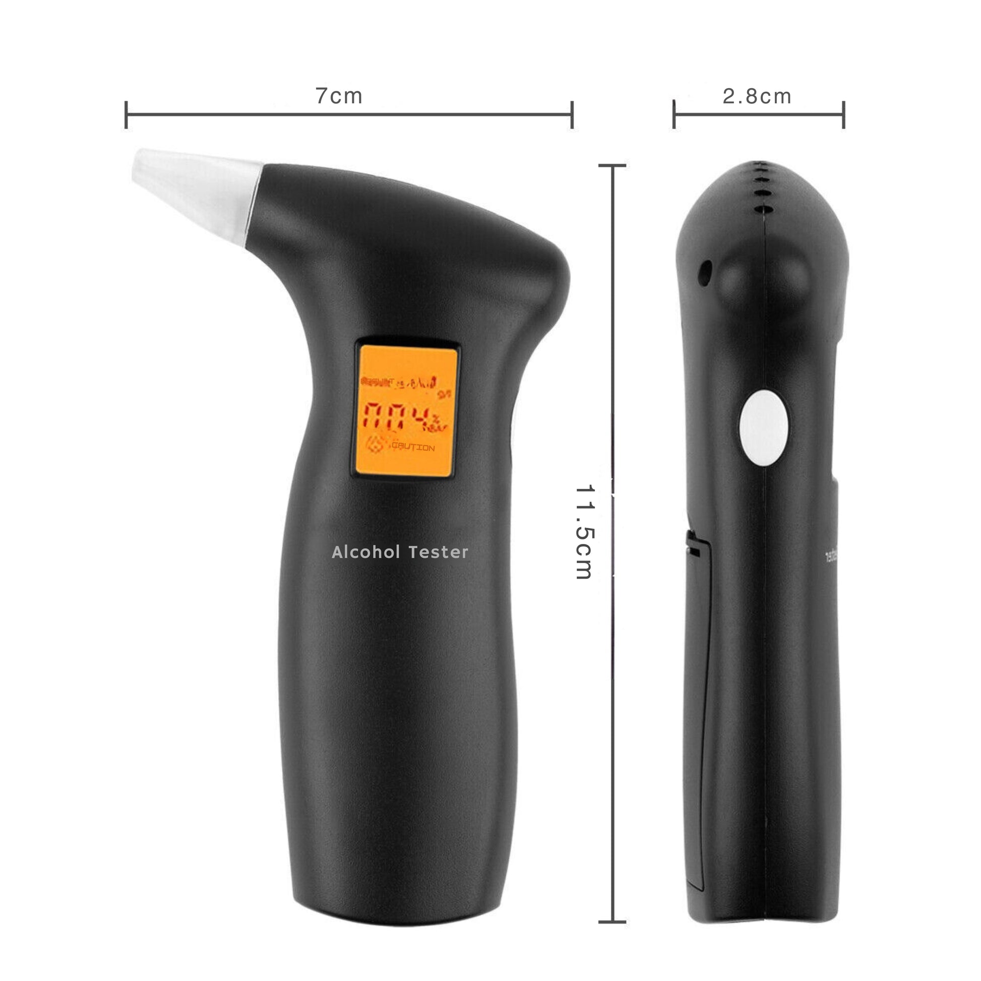 LCD Digital Breath Alcohol Tester Police Breathalyser - Black