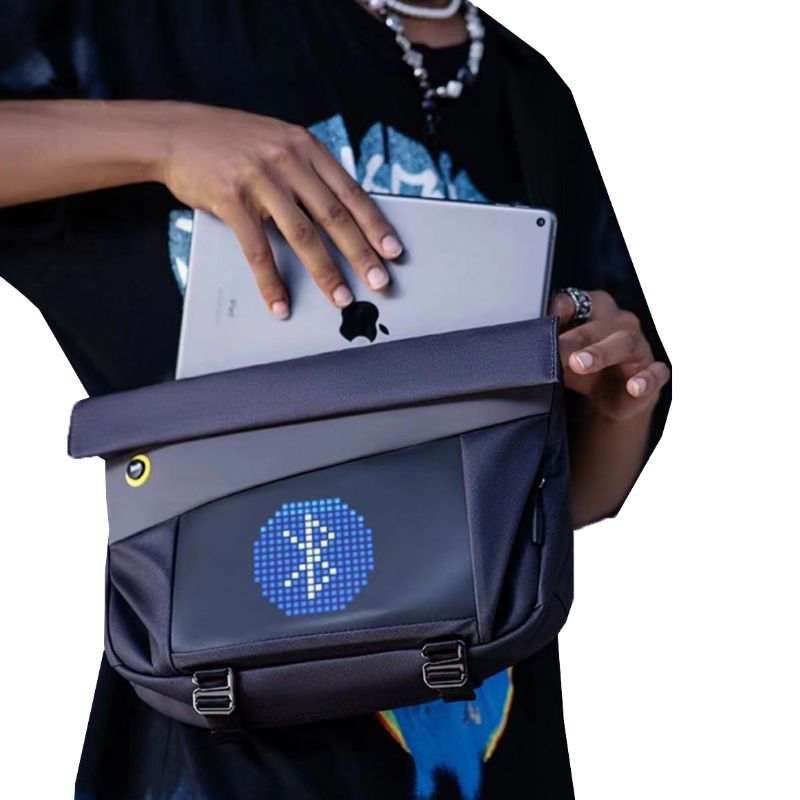 LCD Pixel Messenger Bag - 
