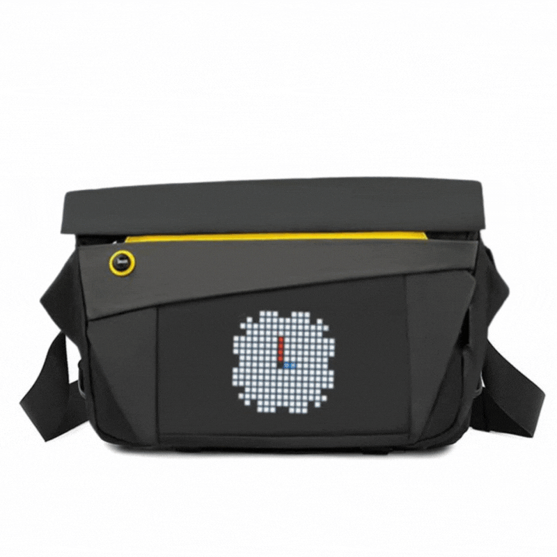 LCD Pixel Messenger Bag - 