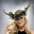 Leaf Embellished Enchanted Forest Honed Masquerade Halloween Mask