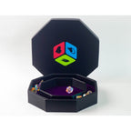 Leather Dice Vault With Lid, Storage for 5 Sets of Dice, and Staging Area (Red, Green, Blue, Purple) - Red