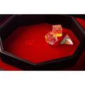 Leather Dice Vault With Lid, Storage for 5 Sets of Dice, and Staging Area (Red, Green, Blue, Purple) - Red