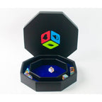 Leather Dice Vault With Lid, Storage for 5 Sets of Dice, and Staging Area (Red, Green, Blue, Purple) - Red