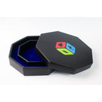 Leather Dice Vault With Lid, Storage for 5 Sets of Dice, and Staging Area (Red, Green, Blue, Purple) - Red