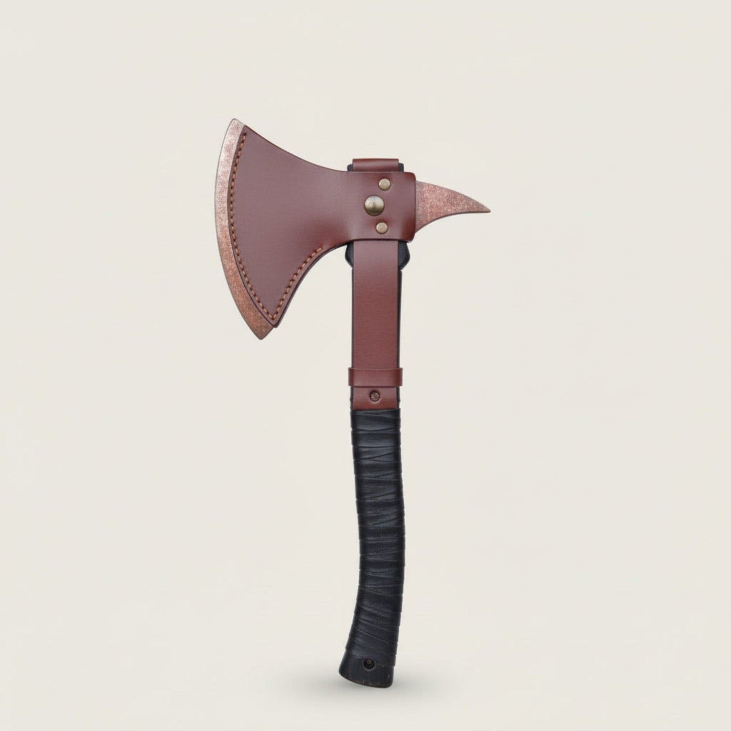 Hand-finished Bearded Axe – Detailed Etched Steel Head with Minimalist Black Handle