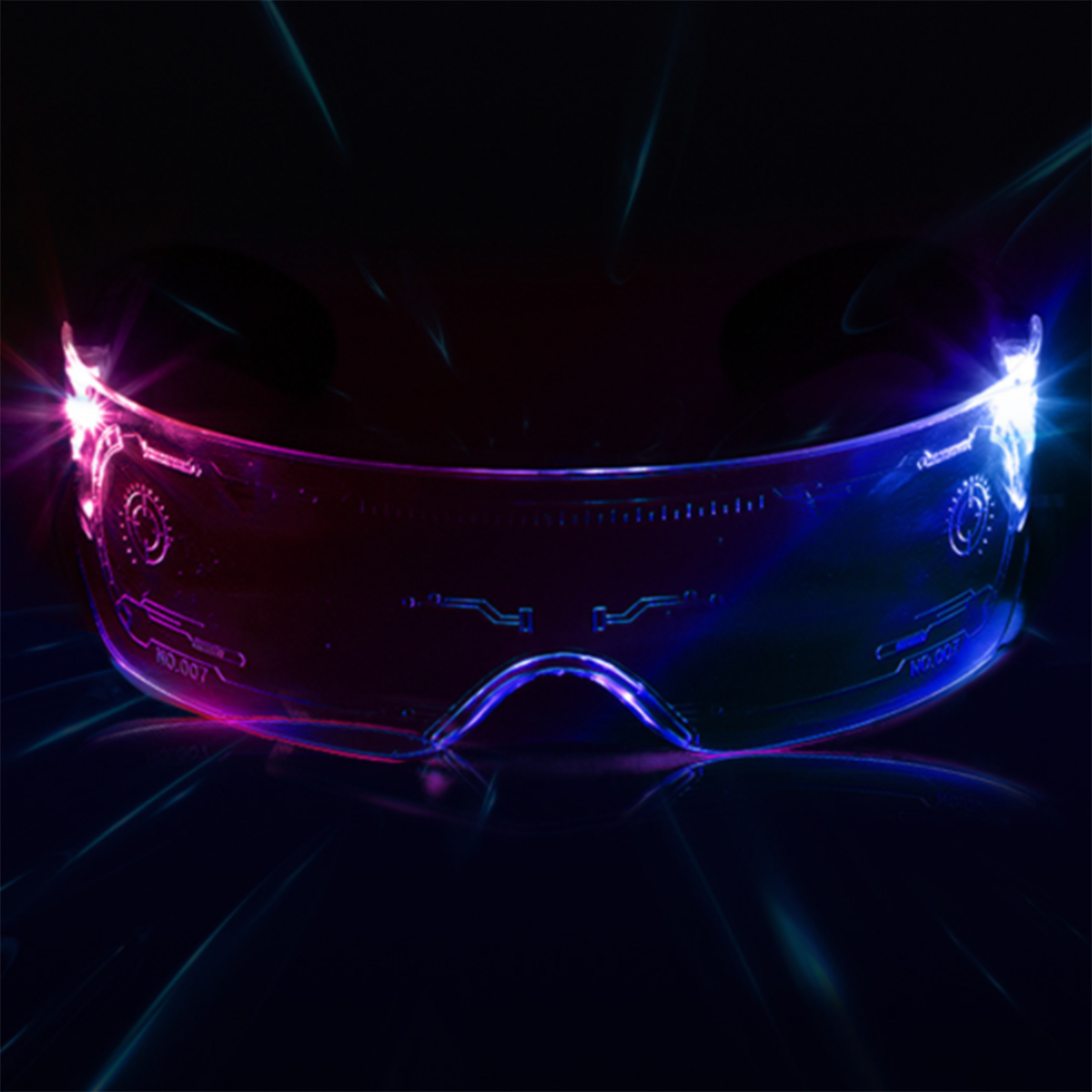 LED Glasses Cyberpunk Luminous Neon Glasses 7 Colors Rechargeable Party Glasses