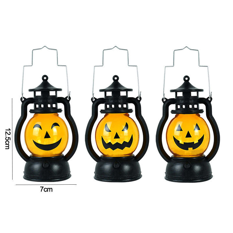 LED Haloween Pumpkin Ghost Lanter Candle Light Halloween Party Decoration for Home Holiday Bar Horror Props Oil Lamp Kids Toy