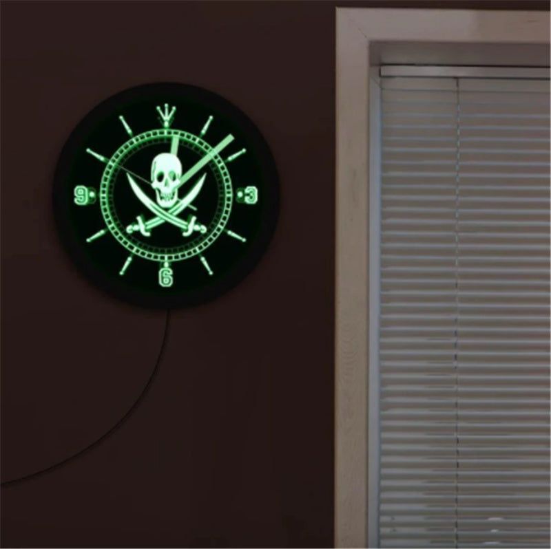 LED Luminous Wall Clock Black Wall Clock