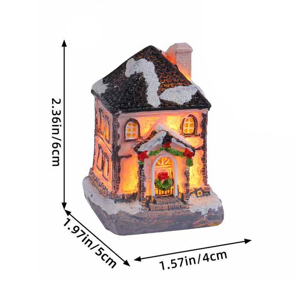 LED Village House Light Up Christmas Village House Resin Light Beacon Table Decoration