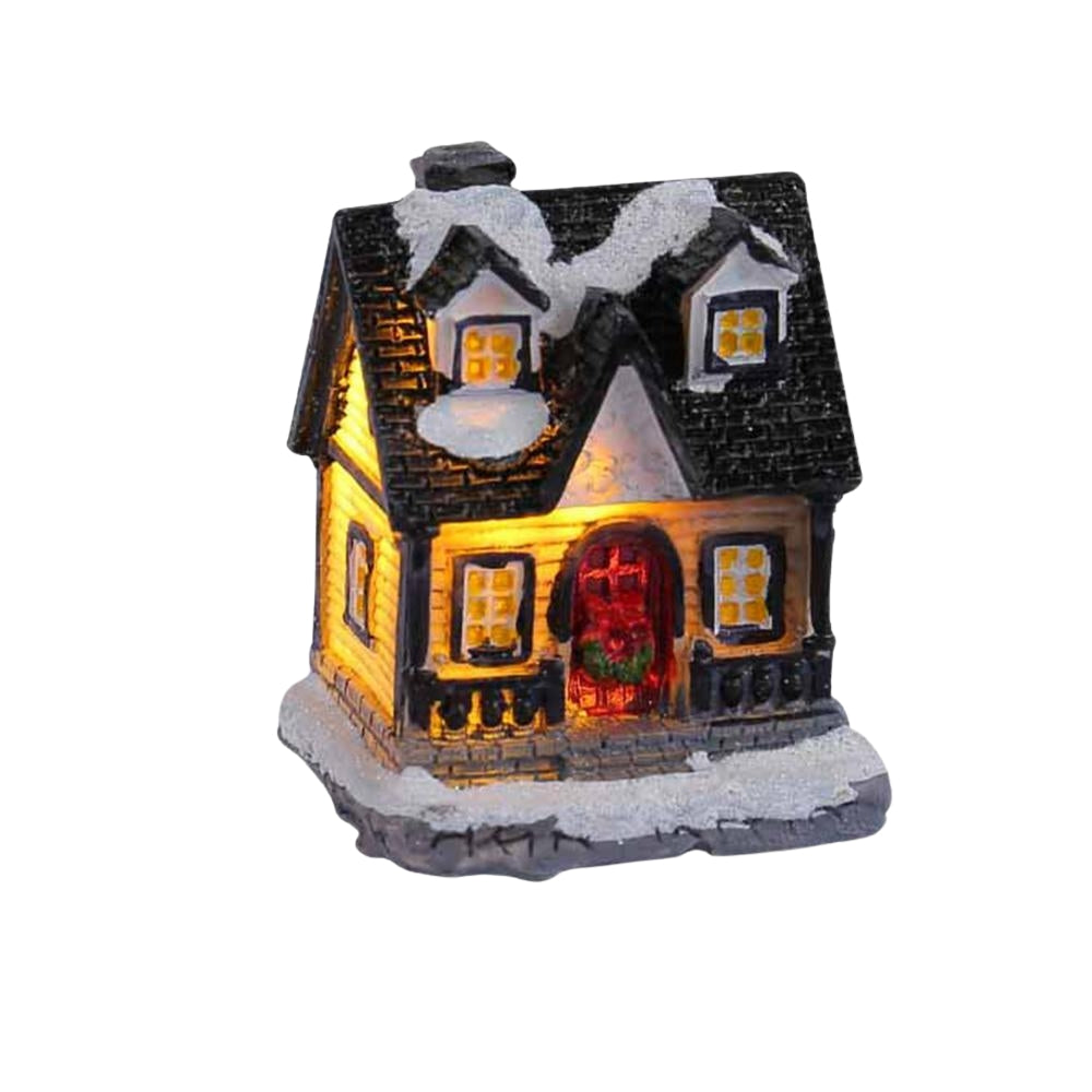 LED Village House Light Up Christmas Village House Resin Light Beacon Table Decoration