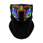 LED Warm Headgear ED Face Mask Party Masks Light Up Dance Halloween Cosplay Easter Rave Mask Luminous Costume Washable Foldable  Luminous Cool Party Mask Activated Light Up Mask Led Music Party Mask Led Music Mask for Festival Party
