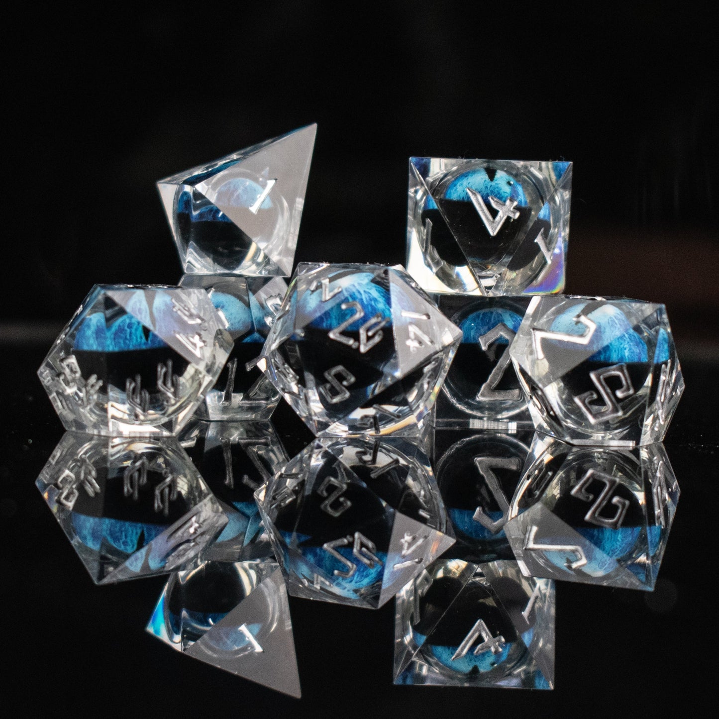 Legacy of Blue Eyes Liquid Core Dice Set - Silver