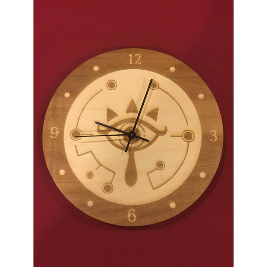 Legend of Zelda Eye of Sheikah Laser Cut Wood Clock - Fancy Curve