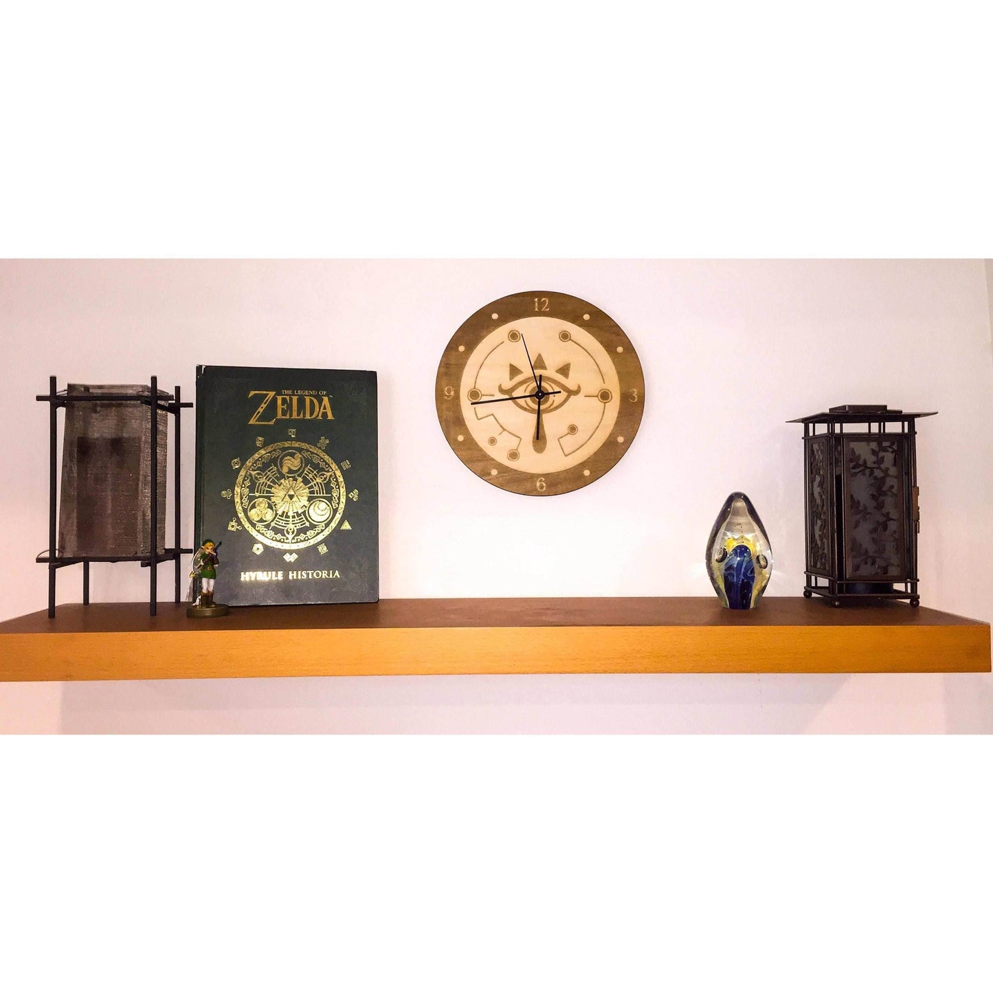 Legend of Zelda Eye of Sheikah Laser Cut Wood Clock - Fancy Curve