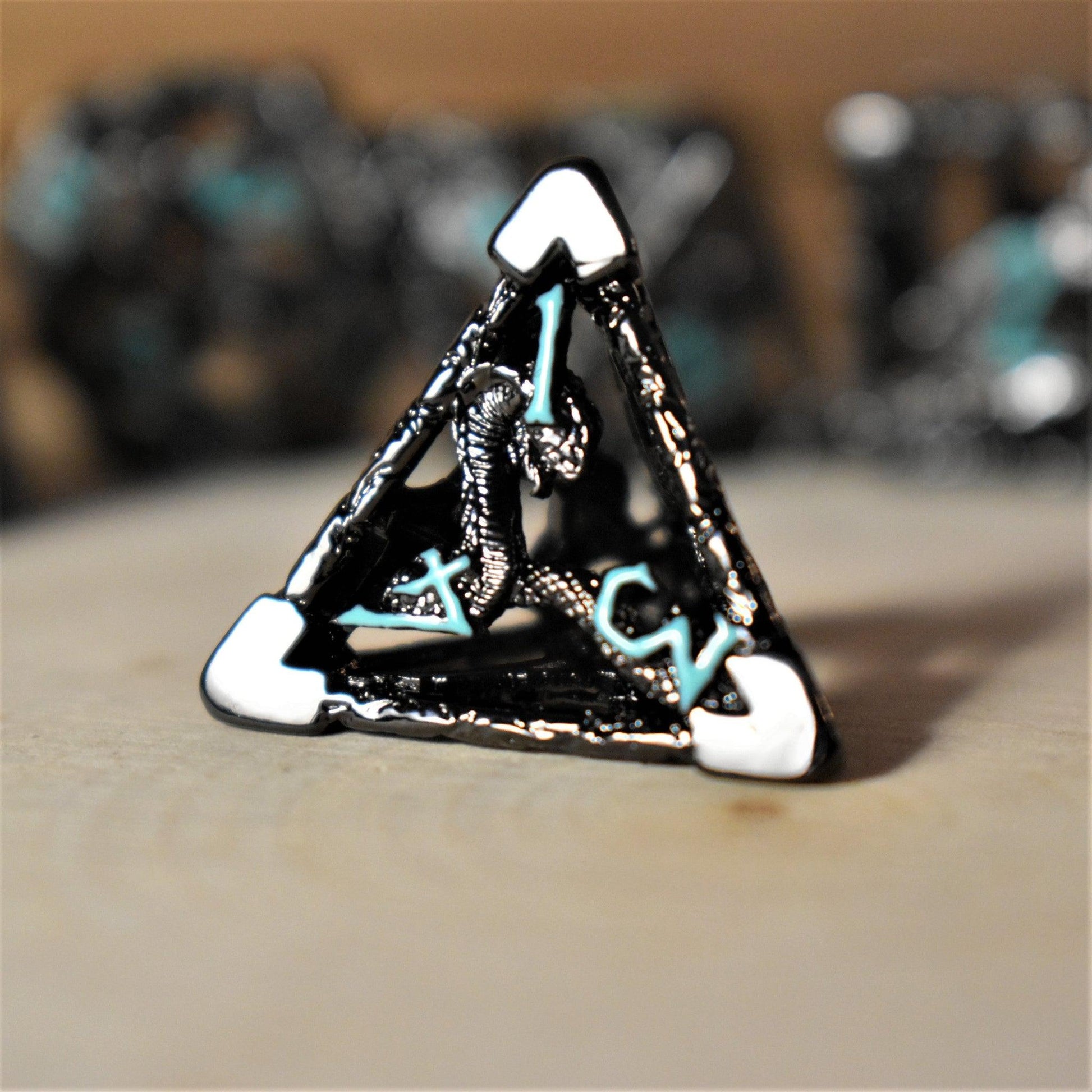 Legends of Valhalla - Black and Blue Hollow Metal Dice Set