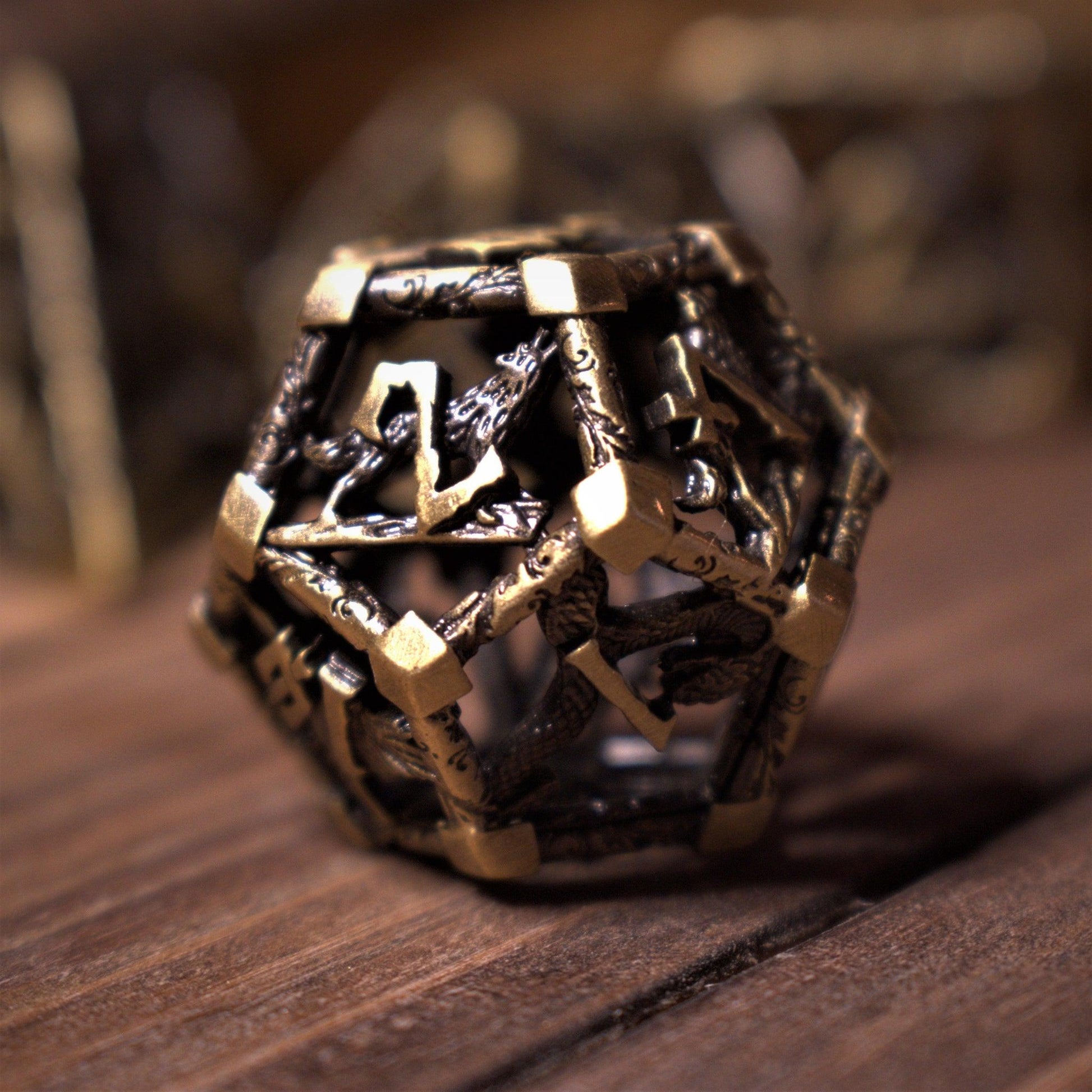 Legends of Valhalla - Gold Hollow Metal Dice Set