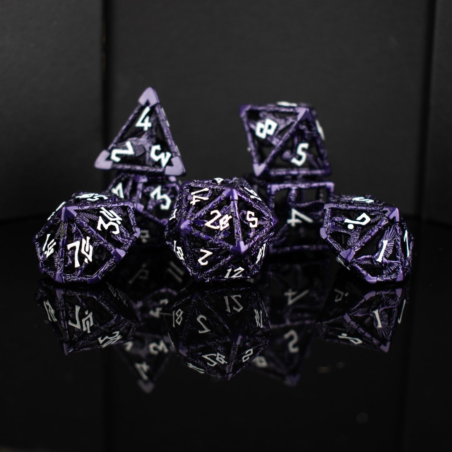 Legends of Valhalla - Purple Hollow Metal Dice Set