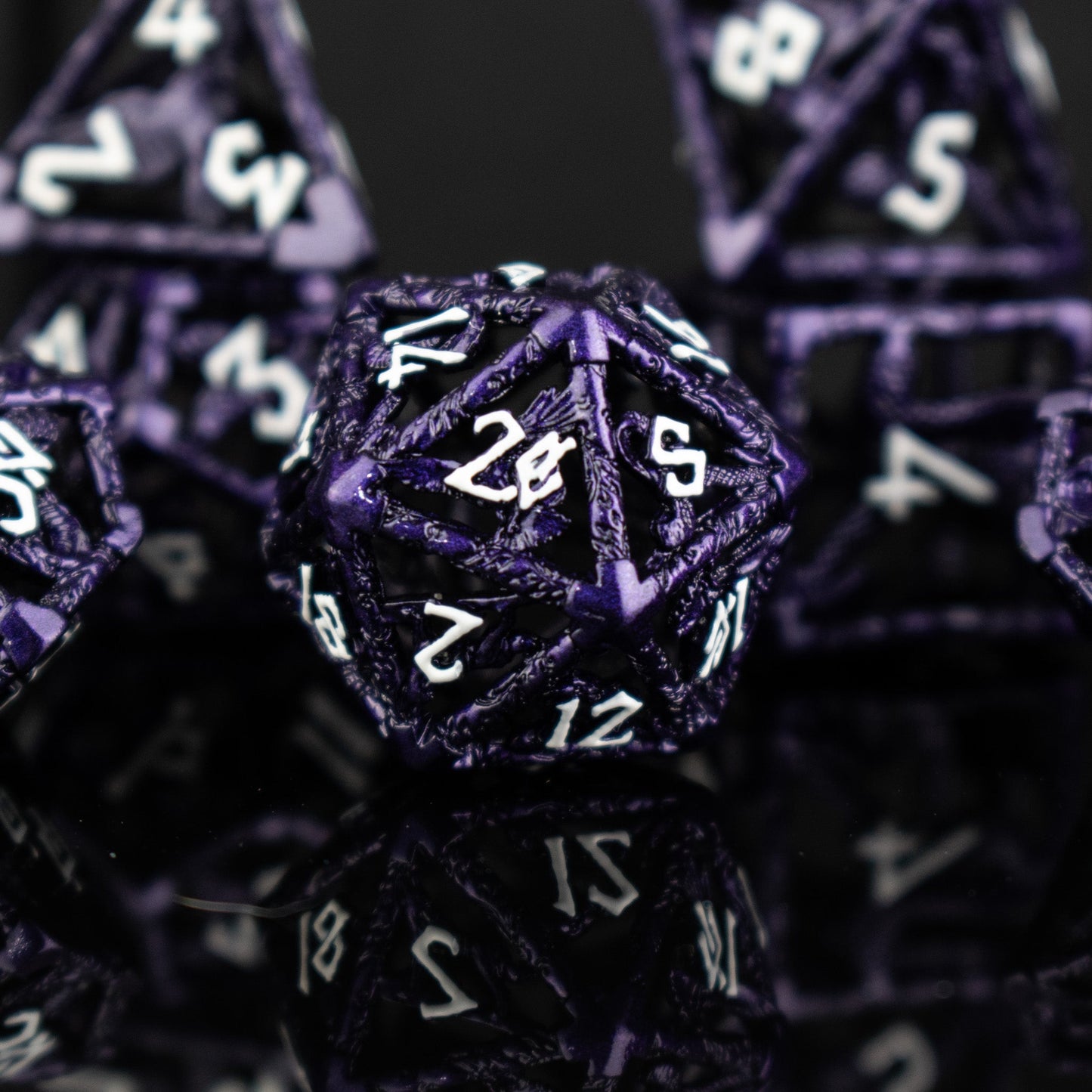 Legends of Valhalla - Purple Hollow Metal Dice Set