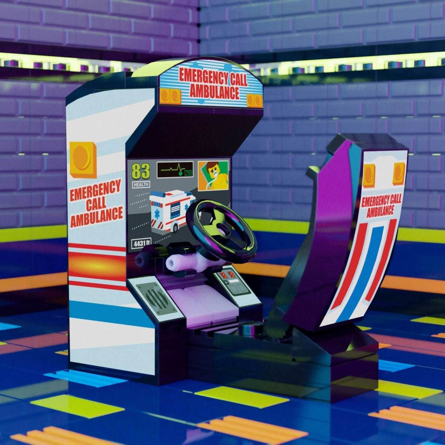 Emergency Call Ambulance - B3 Customs Arcade Racing Game made using LEGO parts - 